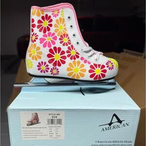 Kids Flower Ice Skates - Pink and White